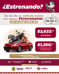 SEFIPLAN anuncia emplacamiento con pago único de 2 mil 633 pesos 