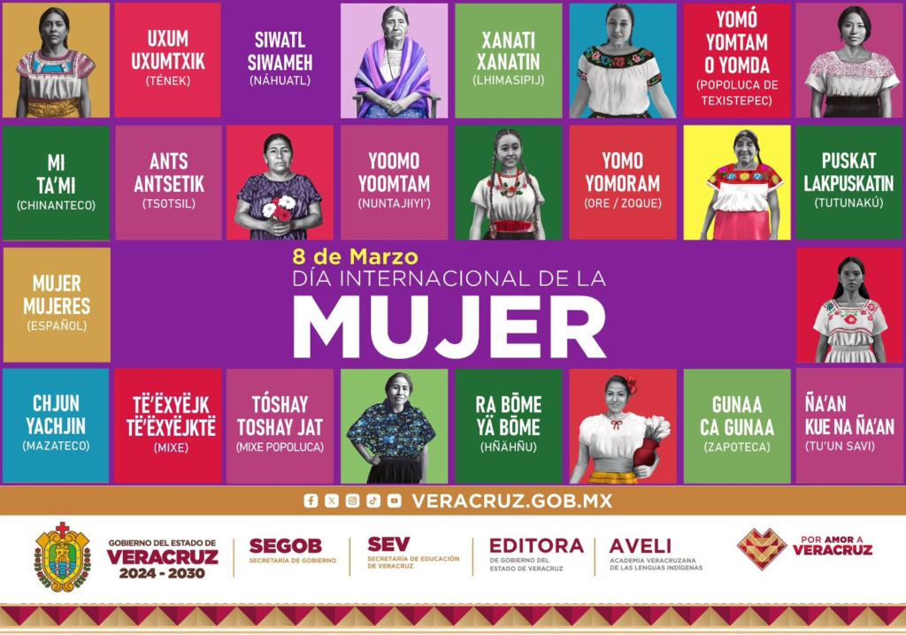 La palabra “Mujer” resuena en 15 lenguas indígenas de Veracruz