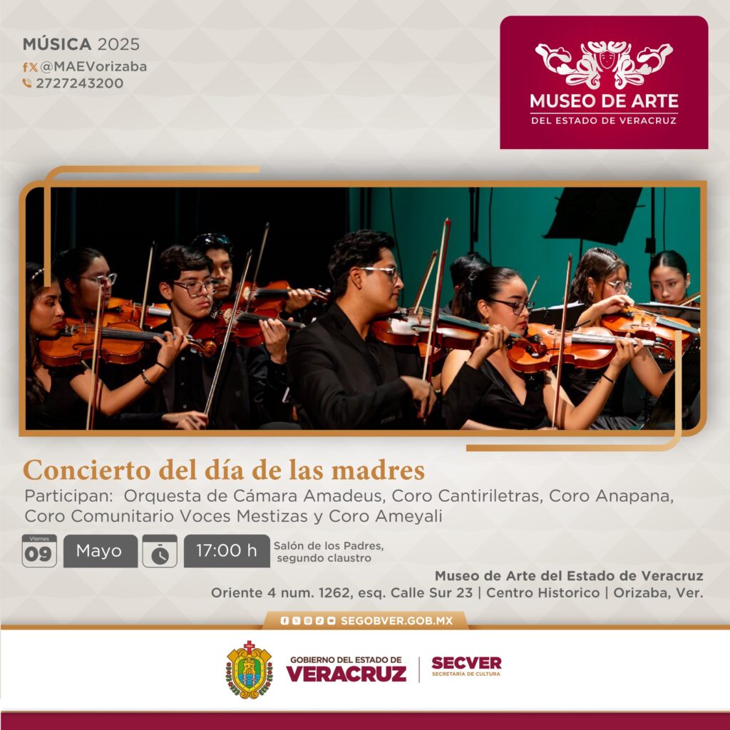 Invita SECVER a festejar a las madres con recitales en el MAEV y la GACX